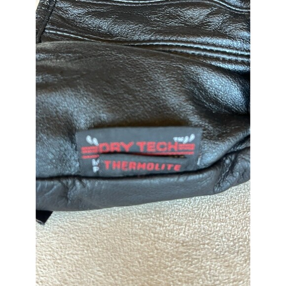 Power Tripp Women’s Black Motorcycle Leather Dry Tech Thinsulate Gloves SZ M - Picture 7 of 8